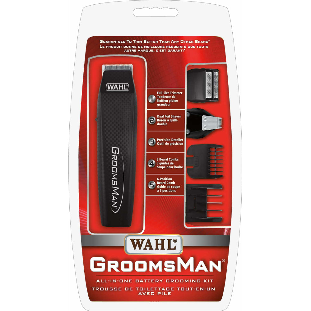 Men's Grooming Kit Wahl GroomsMan Nose Hair Trimmer and All-in-one Grooming Kit - Battery - Foil Shaver and Trimmer with Guides - 3121 
