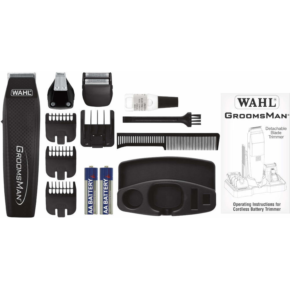 Wahl GroomsMan All-in-one Grooming Kit - Battery - Foil Shaver and Trimmer with Guides - 3121