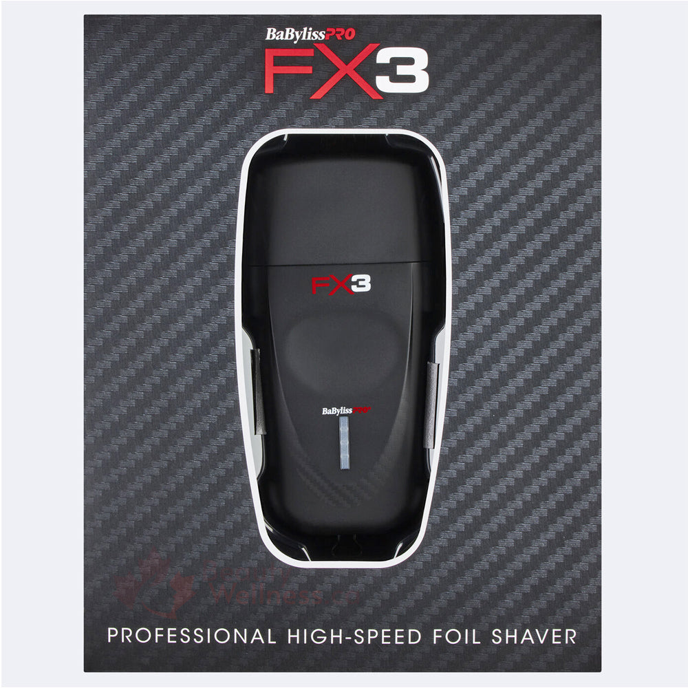 BaBylissPRO FX3 Black Double Foil Shaver #FXX3SB - 3-hour Battery with Mini Bag