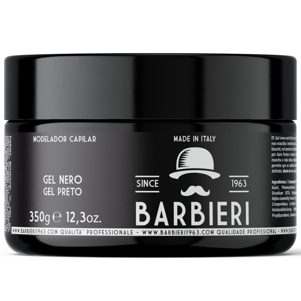 Barbieri Black Gel - Cover Gray Hair While Styling - 350 g - 12.3 oz. - Made in Italy Since 1963