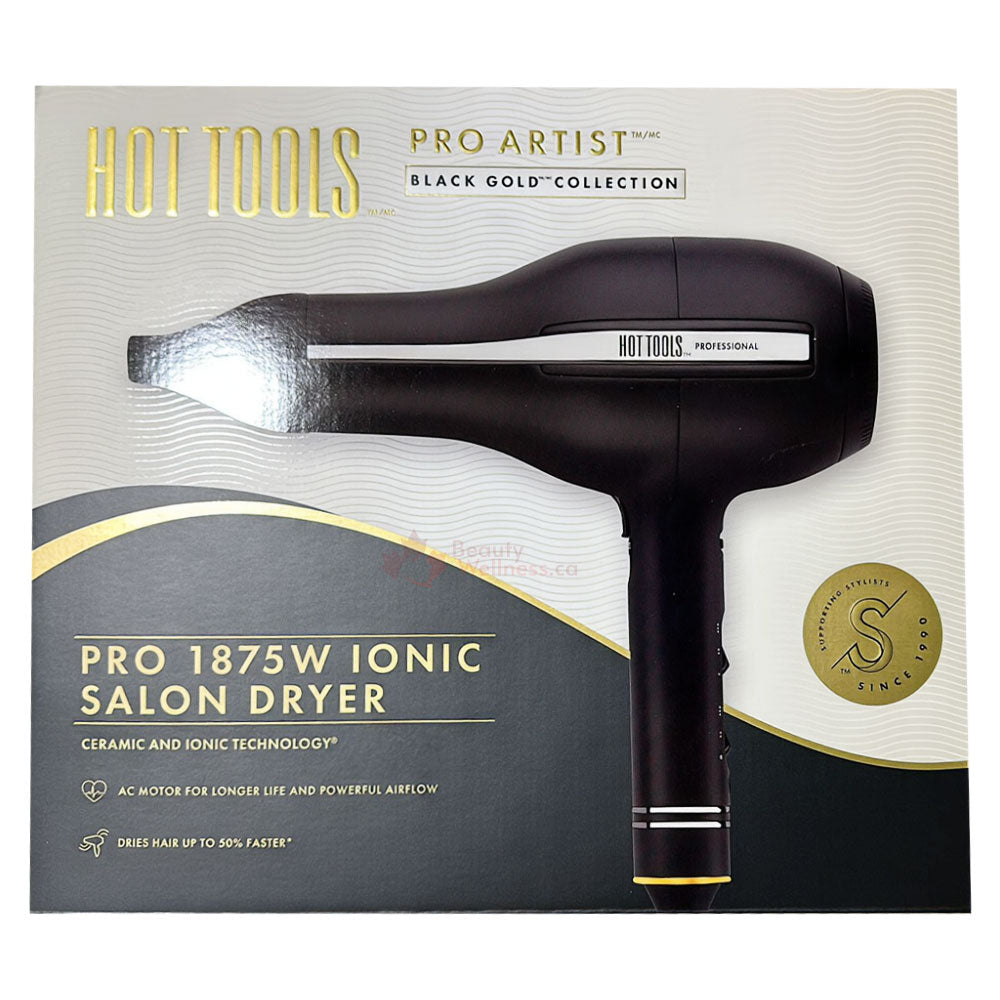 Hot Tools Black Gold Pro 1875 W Ionic Salon Dryer - HT1099BGCN - Ceramic & Ionic Technology