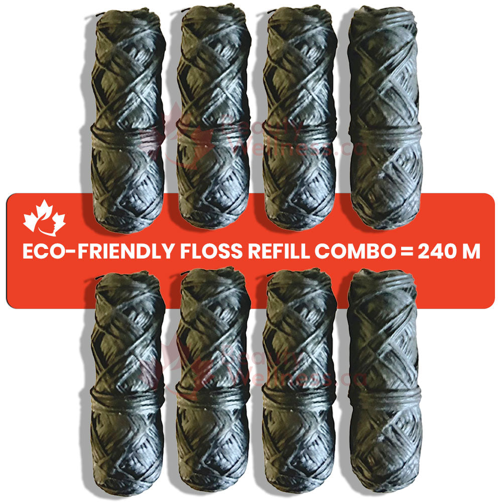 240 m Refill Combo of Eco-Friendly Bamboo Dental Floss by Sasellie