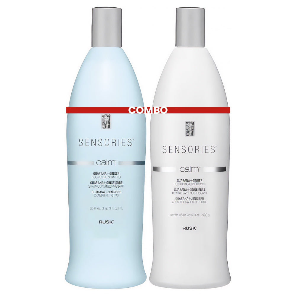 Rusk Sensories Calm Nourishing Duo Shampoo and Conditioner - Guarana & Ginger - 1 L (35 oz.)