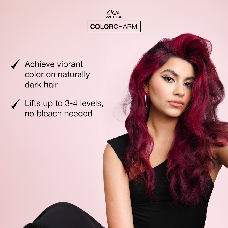 Wella Color Charm Vivid Darks Viva Violet 42 mL - Permanent Cream Hair Colour for Dark Hair