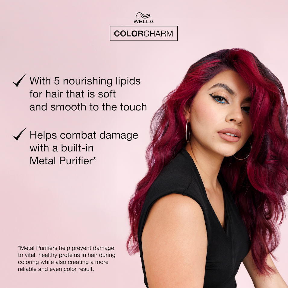 Wella Color Charm Vivid Darks Ruby Red 42 mL - Permanent Cream Hair Colour for Dark Hair