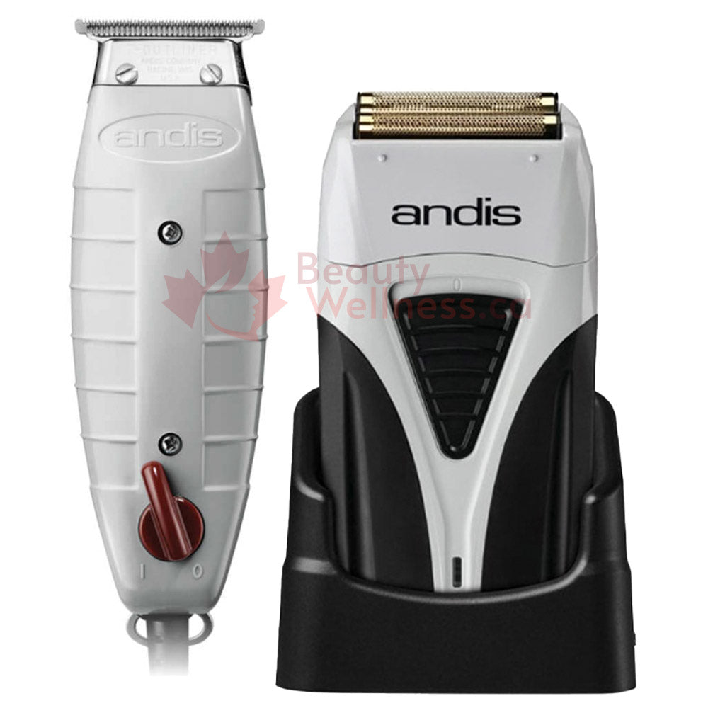 Men's Grooming Kit Andis T-Outliner T-Blade Trimmer for Beard & Hair - GTO 04711 and Andis Profoil Lithium Plus Titanium Foil Shaver - 17255