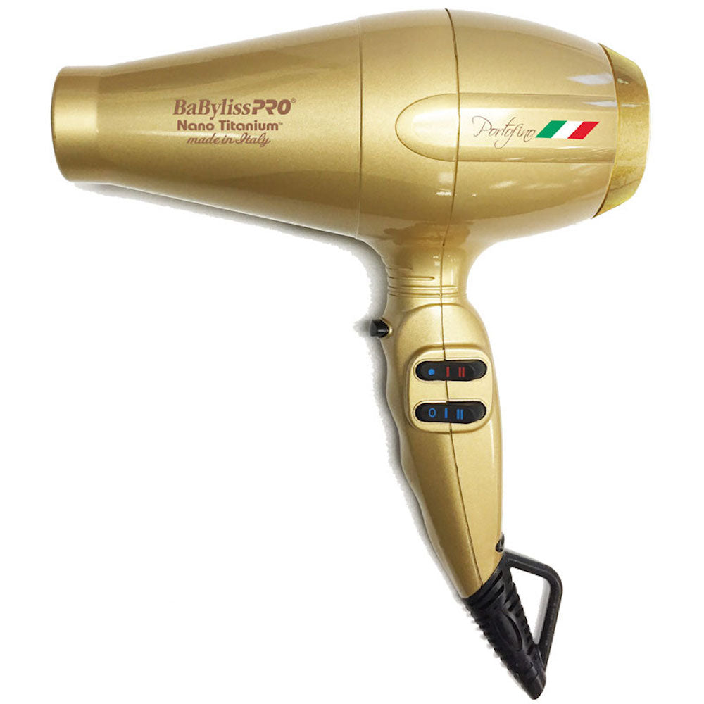 BaBylissPRO Portofino Hair Dryer 1875W - Ionic and Nano-Titanium - Gold Edition BABNT6610GONC
