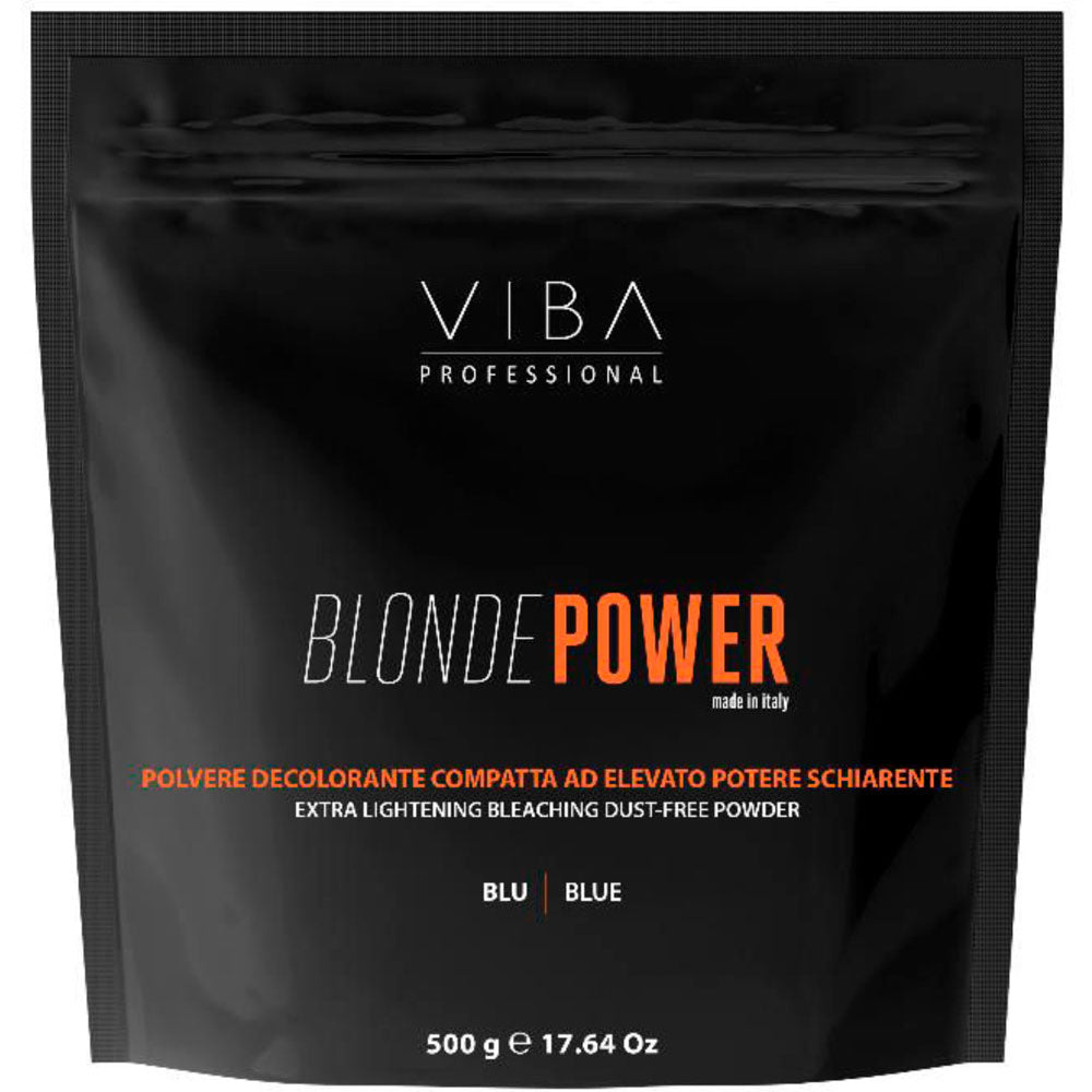 Viba Professional  Blue Powder Bleach - Blonde Power - Dust-Free - Made in Italy - Extra Lightening - 500 g | 17.64 oz. - For Professional Use