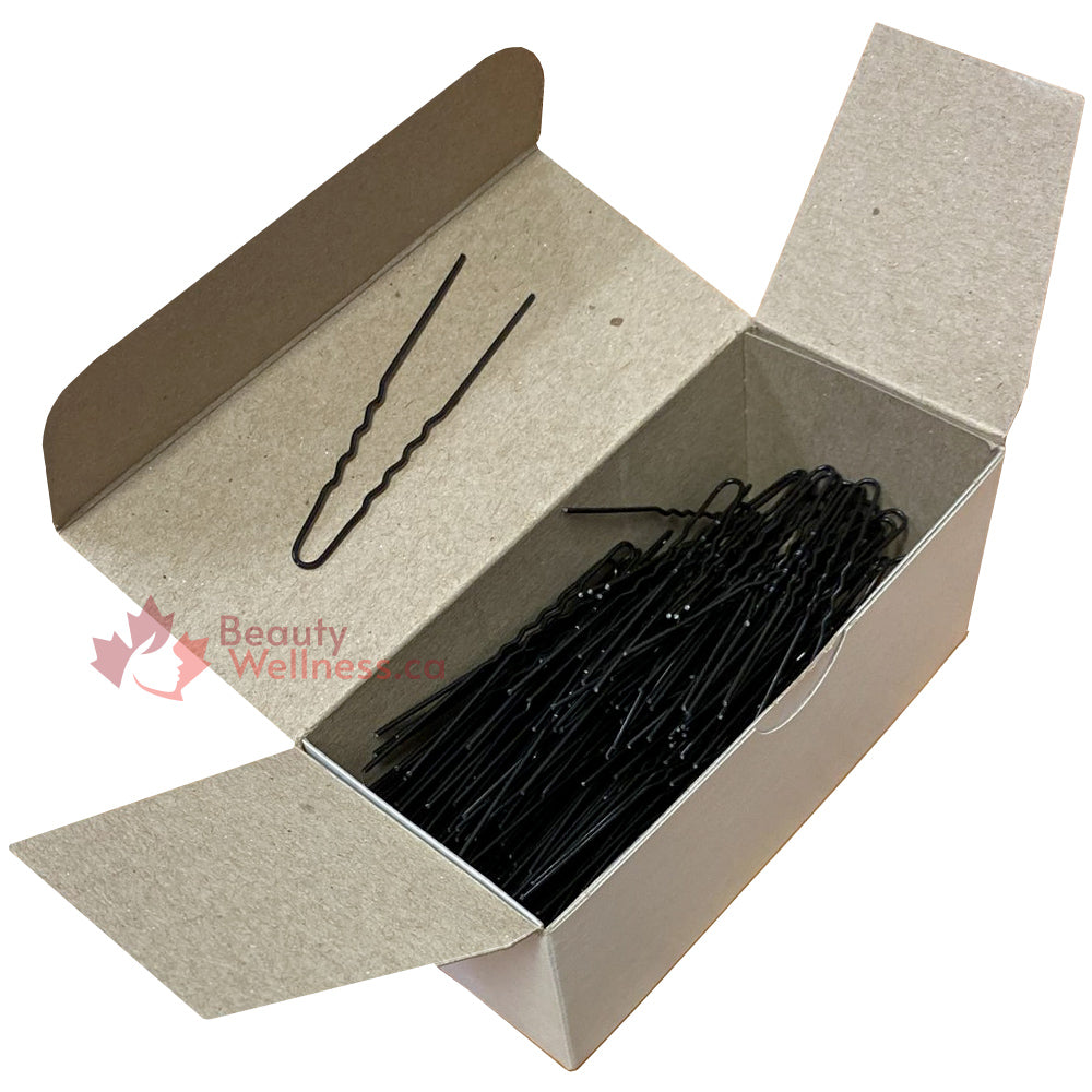 Flair Hair Pins Black 3" - 1/2 lbs. Box - Coated Metal Pin for Easy Glide and Comfort