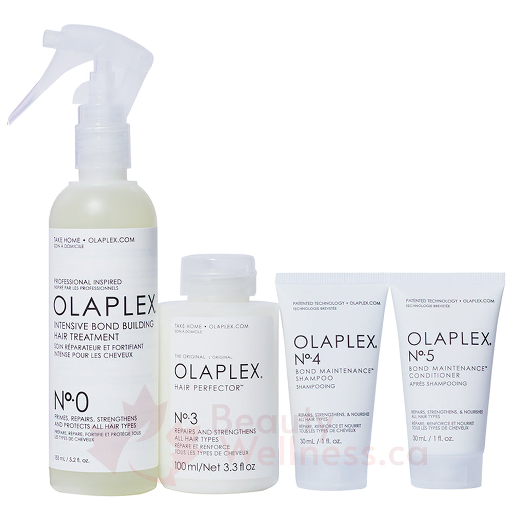 Olaplex Best of the Bond Builders Set - No. 0 Intensive Bond Builder + No. 3 Hair Perfector + No. 4 Bond Maintenance Shampoo +No. 5 Bond Maintenance Conditioner