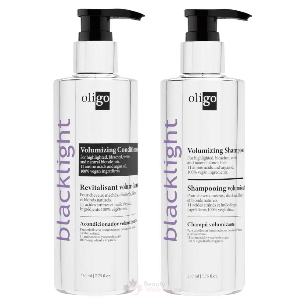 Oligo Blacklight Volumizing Shampoo & Conditioner Set (230 mL) - For Highlighted, Bleached, White & Natural Blonde Hair