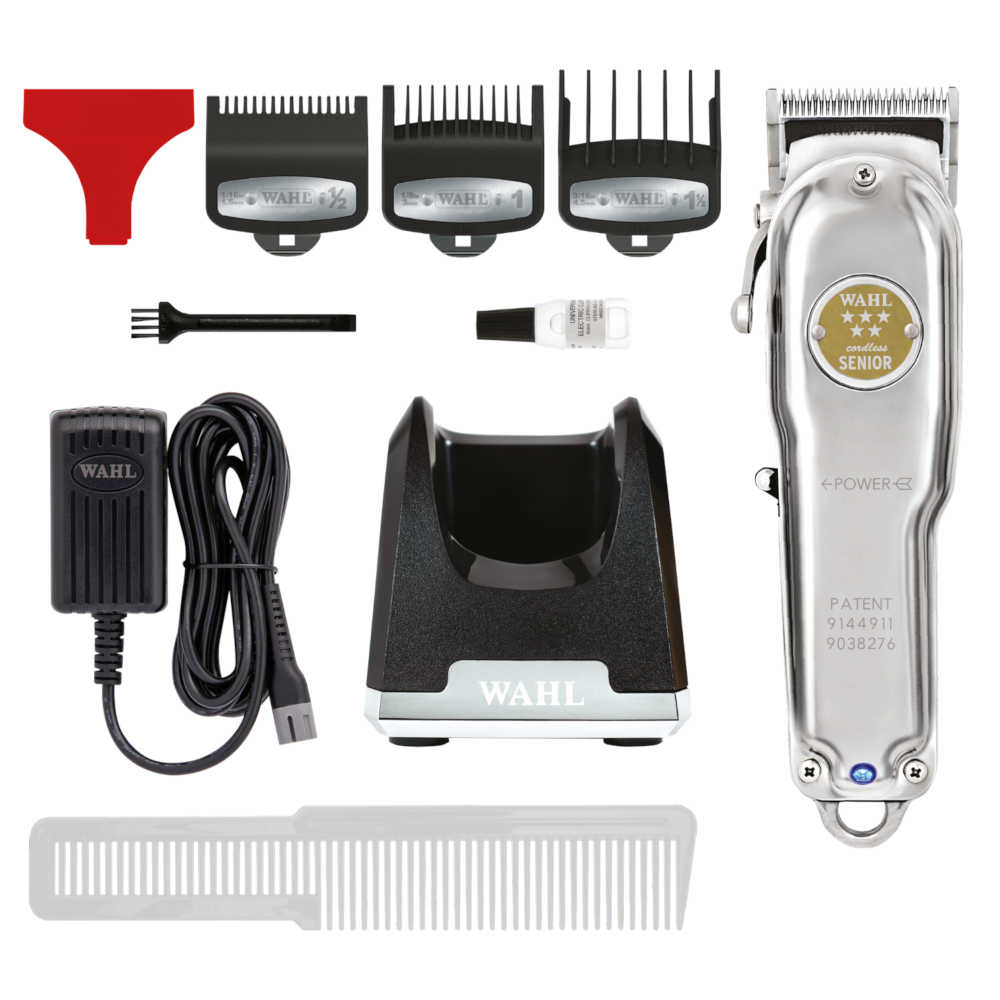 Wahl Clippers - Professional 5 Star Cordless Senior Metal Edition Hair Clipper with Bonus Charging Stand - #56441 -  Limited Edition Full Metal Clipper