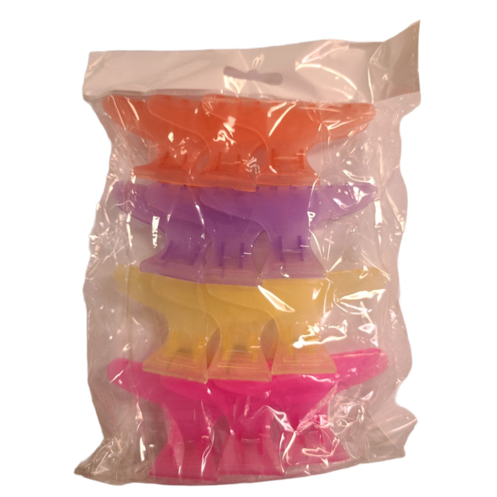 Beauty In Bulk Large Butterfly Clamps - Multi-Coloured - 12 Pack