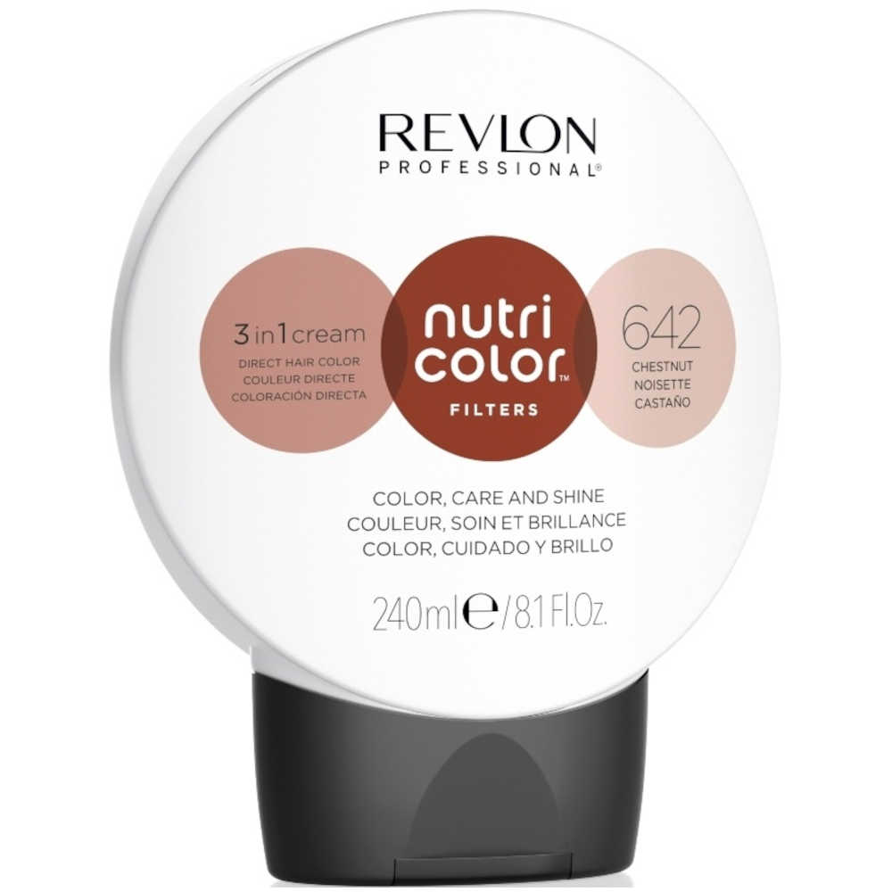 Revlon Professional Nutri Color Filters - 642 Chestnut - 3 in 1 Cream Direct Hair Color, Care and Shine - 240 mL