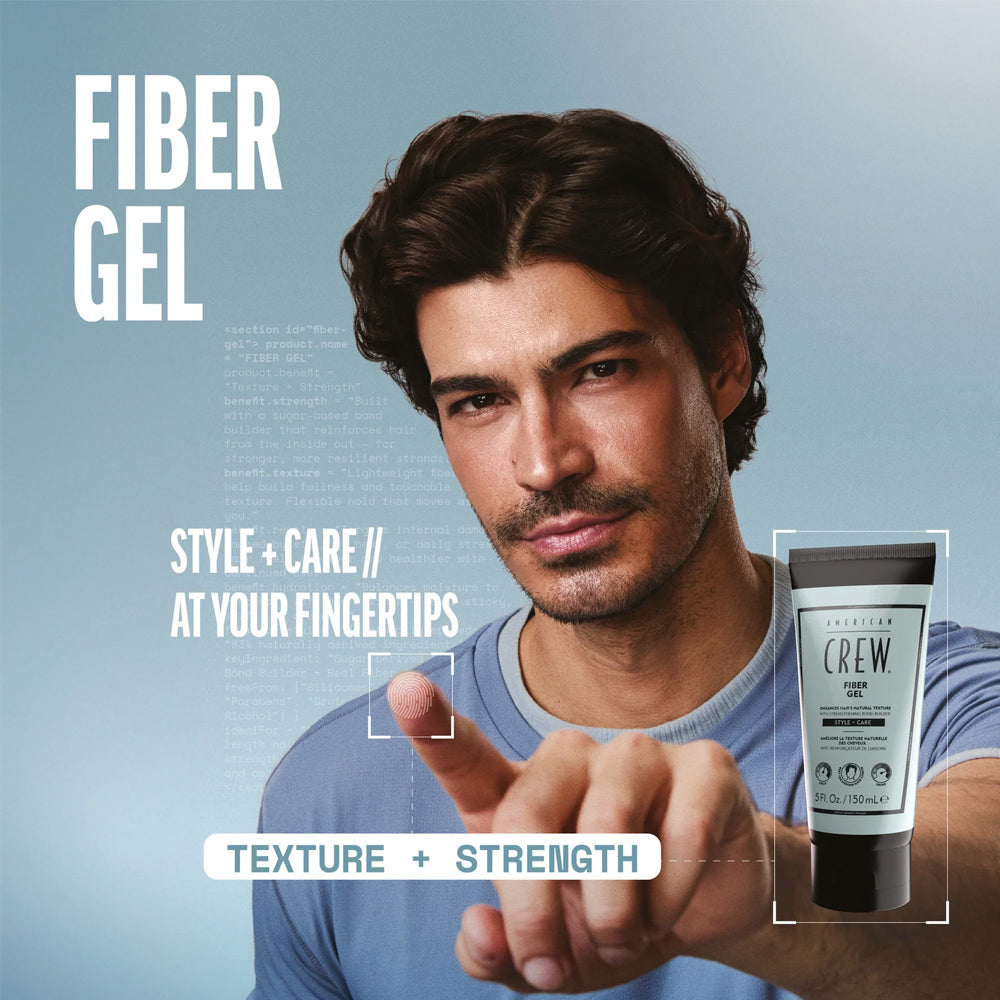 American Crew Fiber Gel 5 oz. / 150 mL Hair Gel for Enhanced Texture with Strengthening Bond-Builder