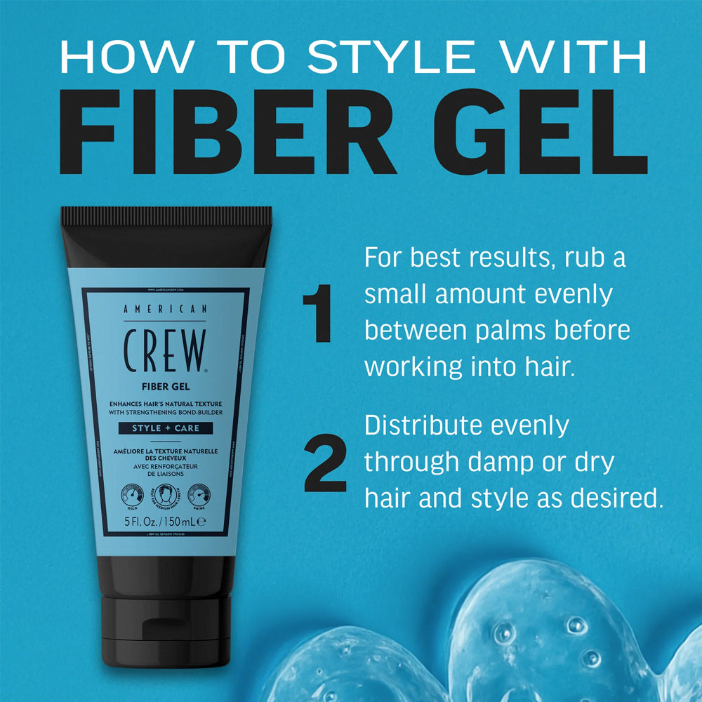American Crew Fiber Gel 5 oz. / 150 mL Hair Gel for Enhanced Texture with Strengthening Bond-Builder