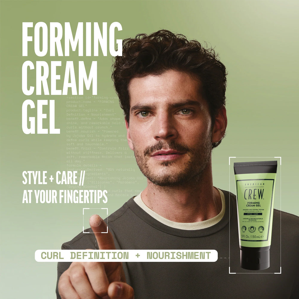 American Crew Forming Cream Gel 5 oz. / 150 mL Hair Gel for Defined Curls with Nourishing Jojoba Oil