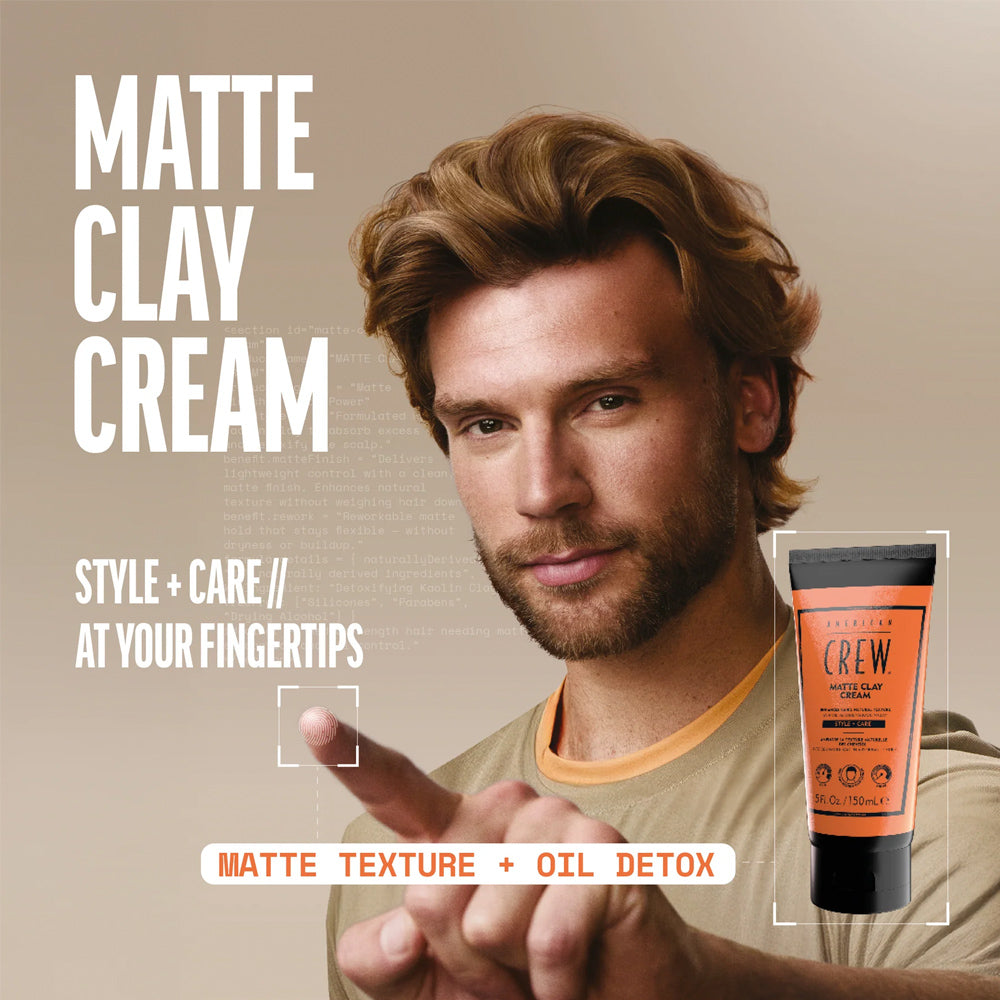 American Crew Matte Clay Cream 5 oz. / 150 mL Hair Gel with Matte Finish with Oil-Absorbing Kaolin Clay