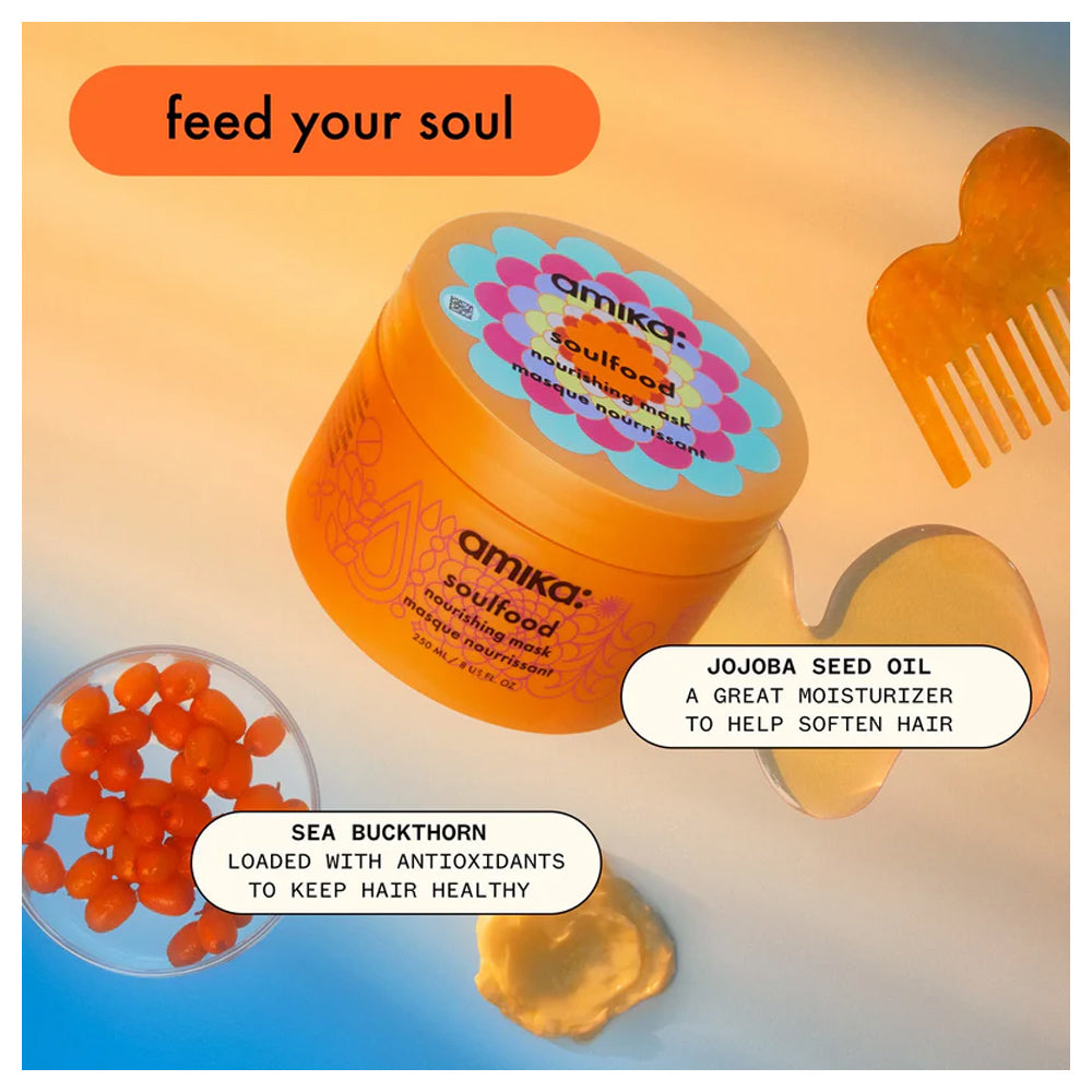 Amika Soulfood Nourishing Mask 250 mL / 8 oz. 7x More Conditioning for Deep Hydration