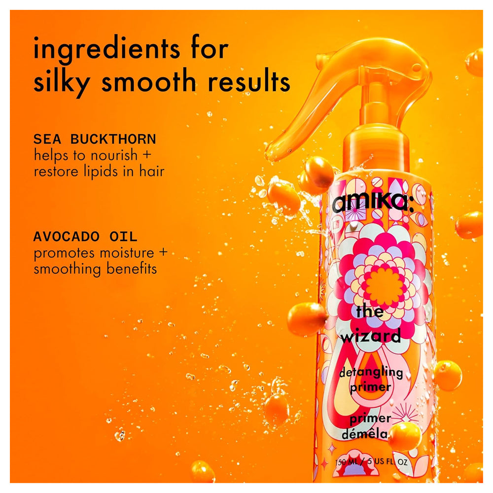 Amika The Wizard Detangling Hair Primer 150 mL / 5 oz. Detangles and Gives Heat Protection and Ultra-Hydration