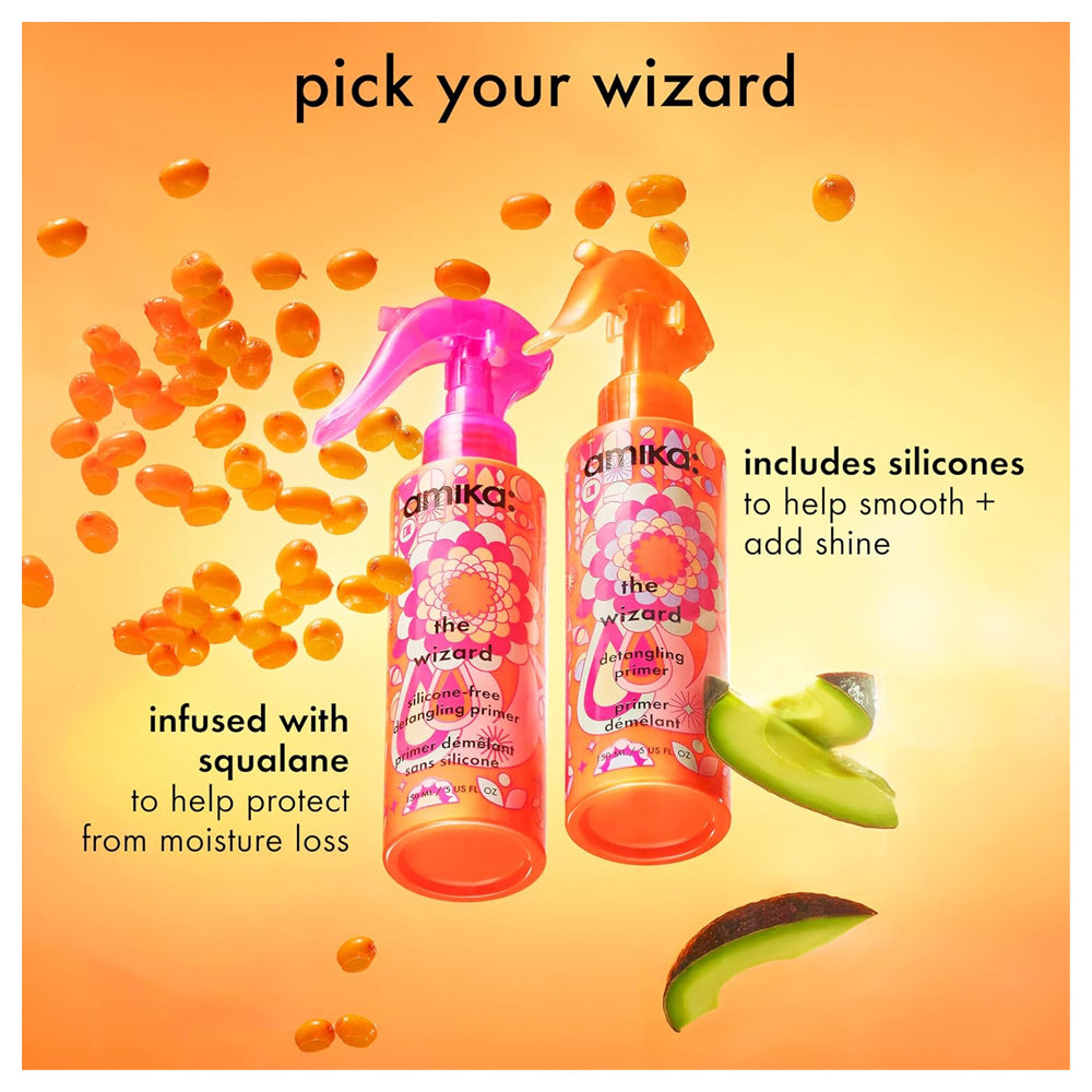 Amika The Wizard Detangling Hair Primer 150 mL / 5 oz. Detangles and Gives Heat Protection and Ultra-Hydration