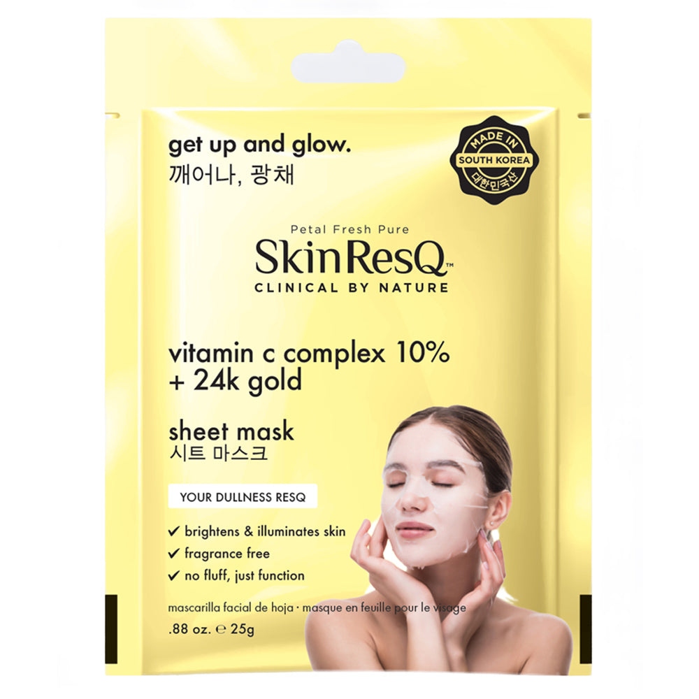 BCL SPA Skin RESQ™ Get Up and Glow Sheet Mask – Pack of 7 - 0.88 oz. - Vitamin C Complex to Brighten & Hydrate Skin - Made in South Korea