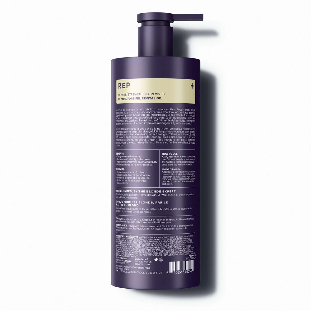 Blacklight Repair Mask 500 mL - 16.9 oz. - Blonde Science Made in Canada