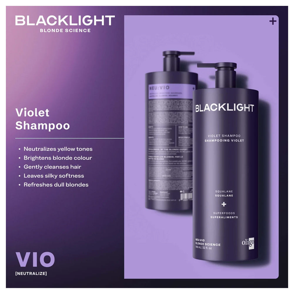 Blacklight Violet Shampoo 300 mL - 10.1 oz. - Blonde Science Made in Canada