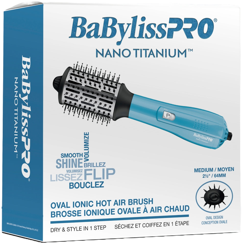 Babyliss Nano Titanium Oval Ionic Hot Air Brush 2.5"