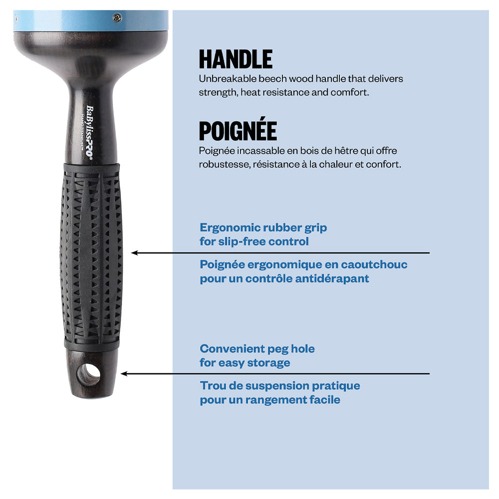 BaBylissPRO Nano Titanium Extra-Long Professional Brush (25 mm) - Round Brush - Blowouts - Heat Resistant