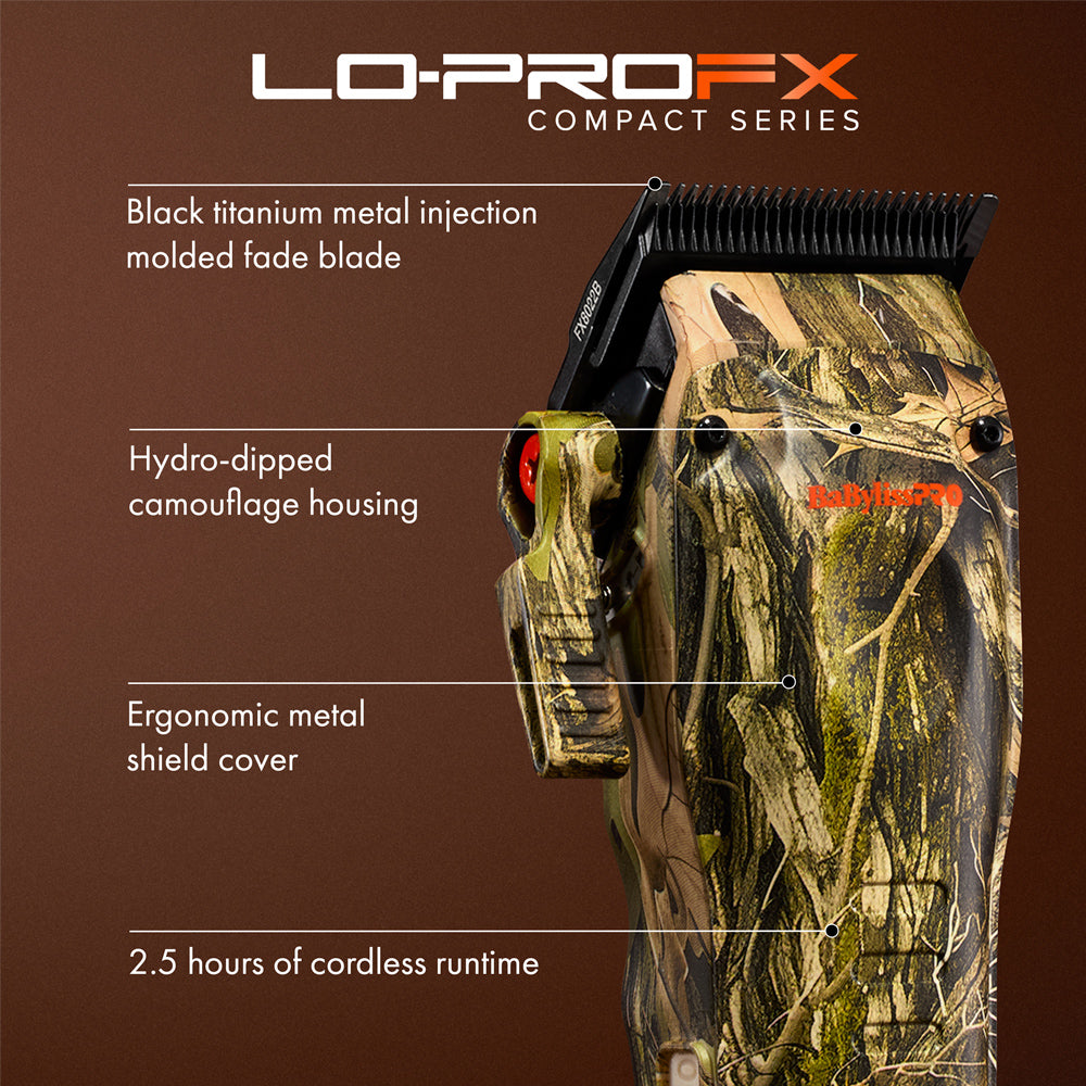 BaBylissPRO Camo Duo Clipper & Trimmer with Stands - FX82CAM - FX72CAM - LO-PROFX Compact Limited Edition Collection