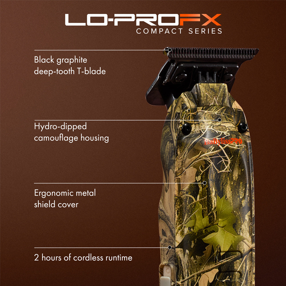 BaBylissPRO Camo Trimmer & Stand FX72CAM - LO-PROFX Compact Limited Edition Camo Collection