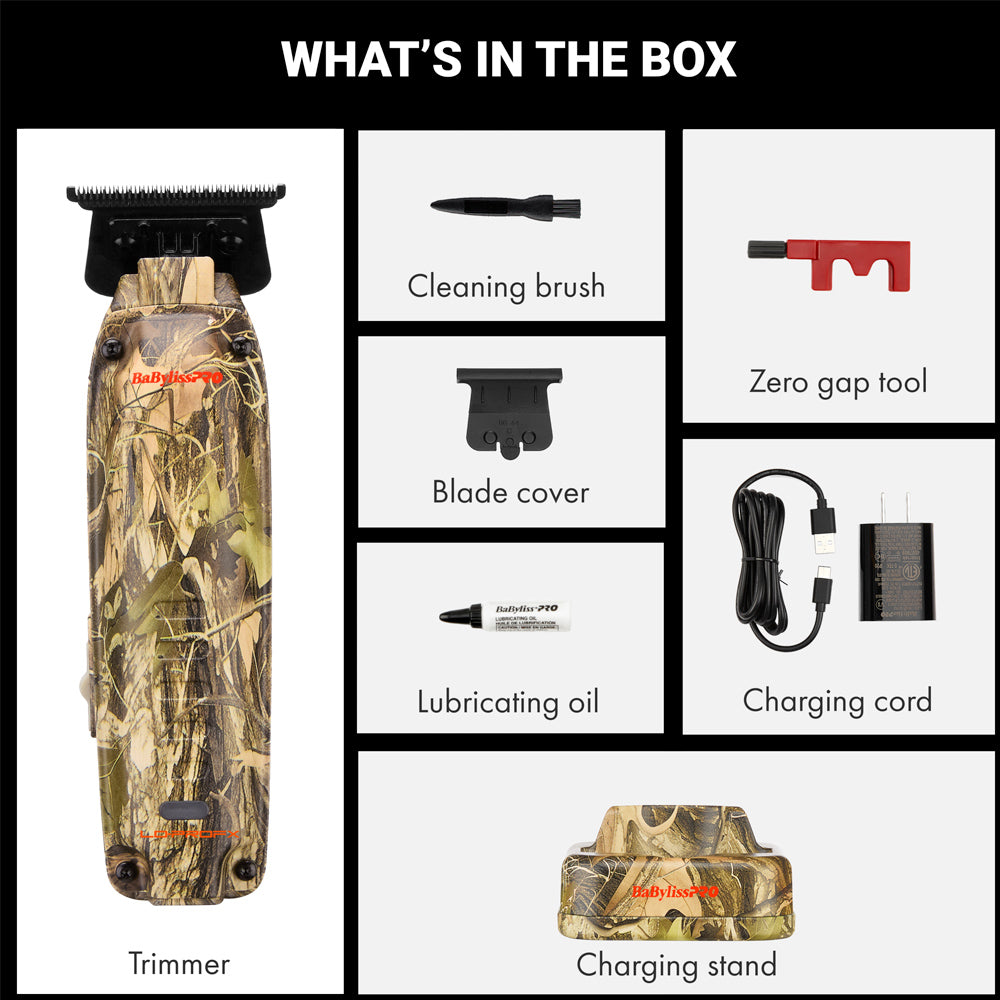 BaBylissPRO Camo Trimmer & Stand FX72CAM - LO-PROFX Compact Limited Edition Camo Collection
