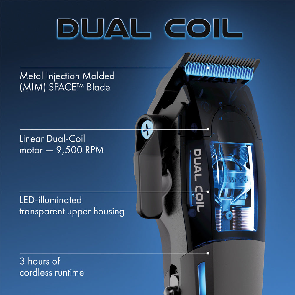 BaBylissPRO Combo Dual-Coil Motor Clipper & Trimmer with Charging Stands FX95C & FX95T - Super Power Motors