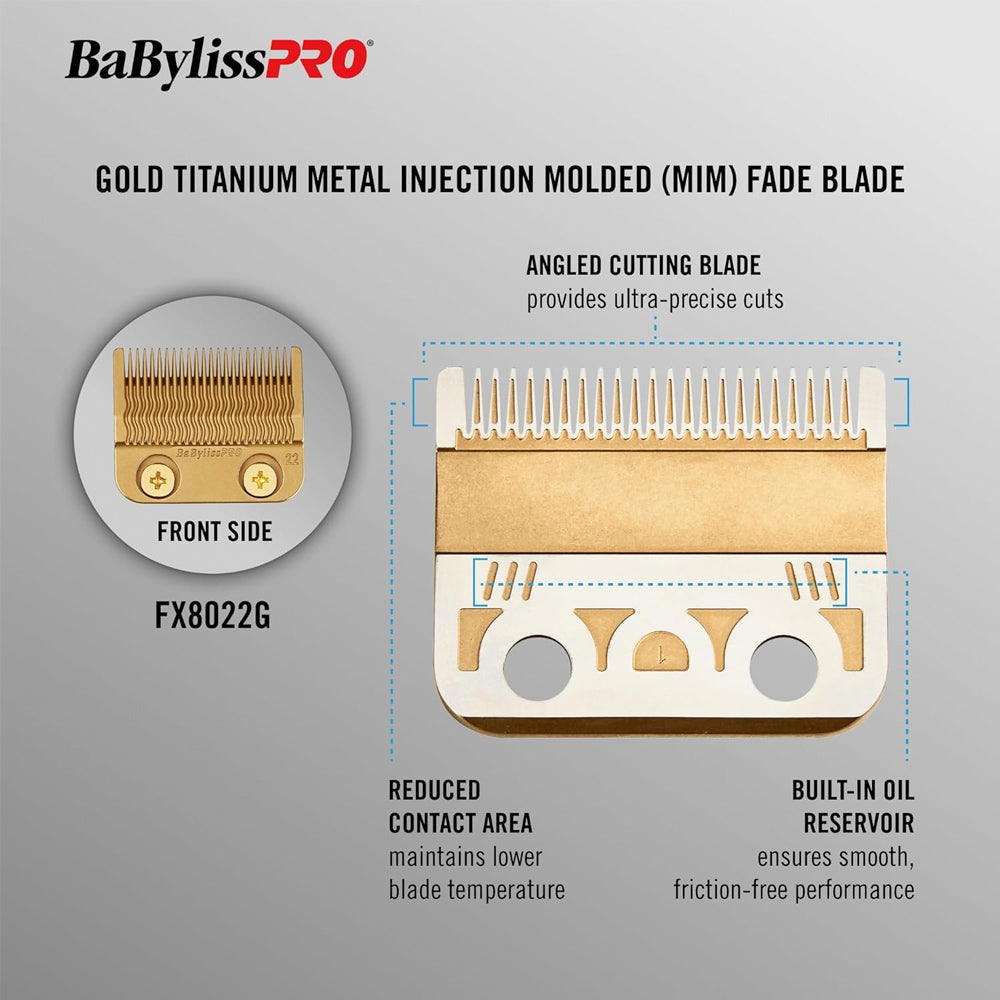 BaBylissPRO FX822G - Gold Clipper Replacement Precision Fade Blade - Fits FX870, FX825, FX673, FX899, FX829