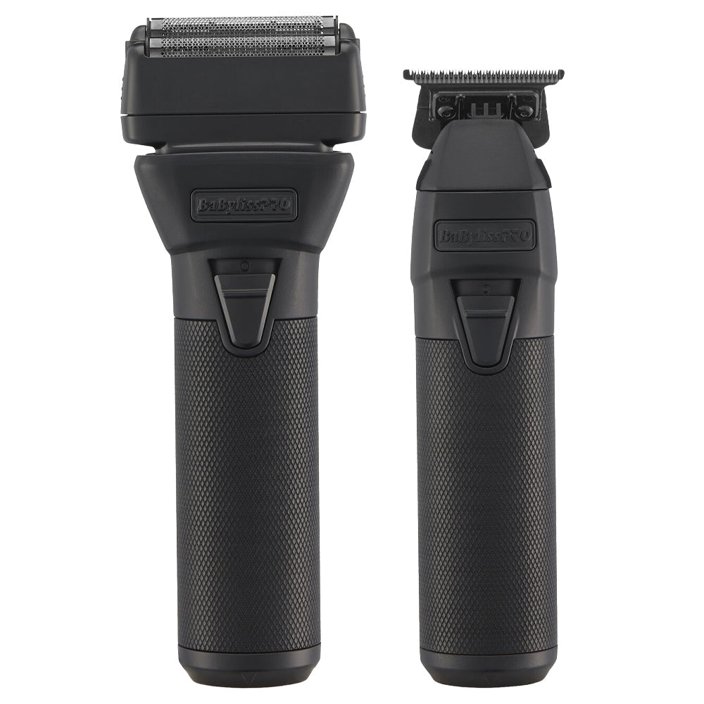 BaBylissPRO FXONE BLACKFX Trimmer & Double-Foil Shaver Prepack - FX1FSTMBPK - Includes One (1) Charger & Interchangeable Battery for Both Devices
