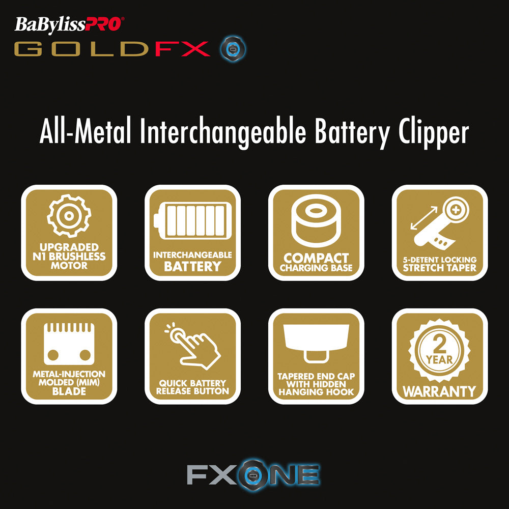 BaBylissPRO FXONE Super Combo GoldFX Clipper, Trimmer and Shaver -  FX899G, FX799G and FX79FSG