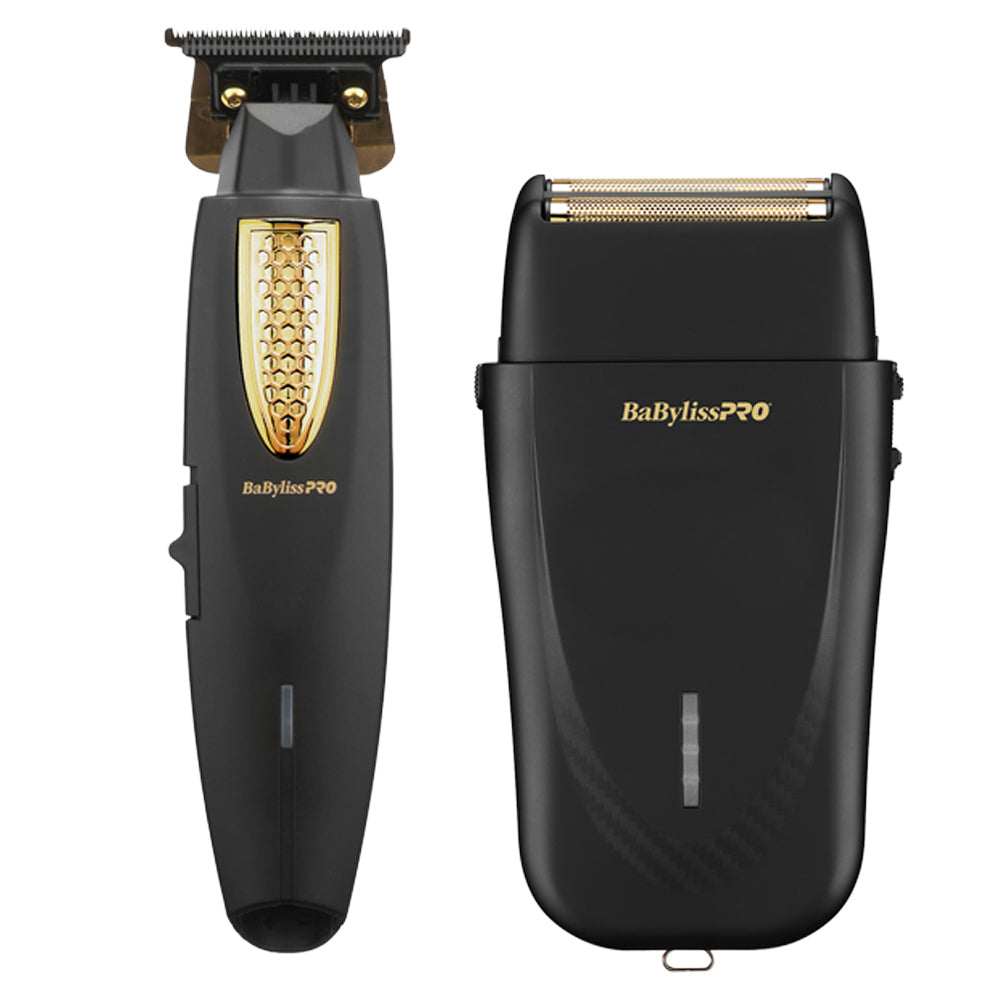 BaBylissPRO LithiumFX+ Trimmer and Double-Foil Shaver Prepack FX73FSTPK - Ergonomic Cordless