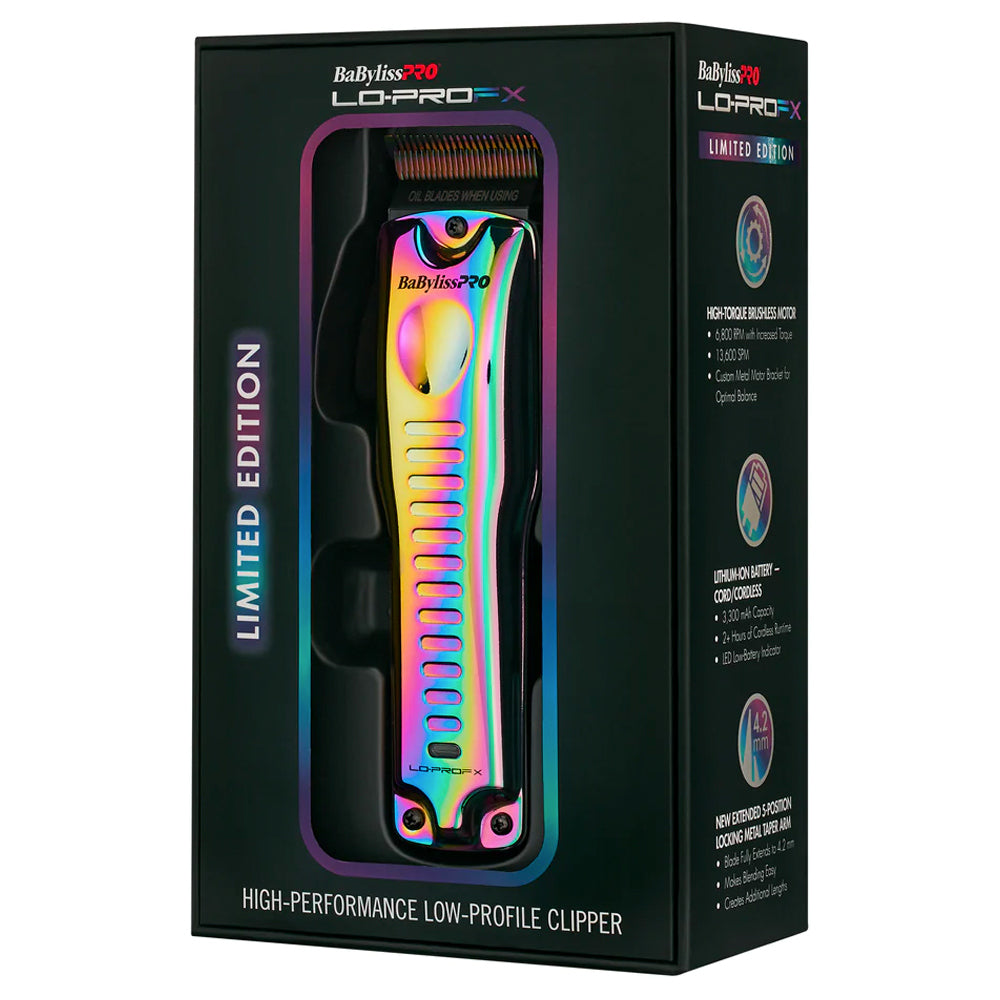 BaBylissPRO Lo-ProFX Iridescent - Chameleon High-performance Low-profile Clipper - Limited Edition - FX825RB  Media 2 of 3