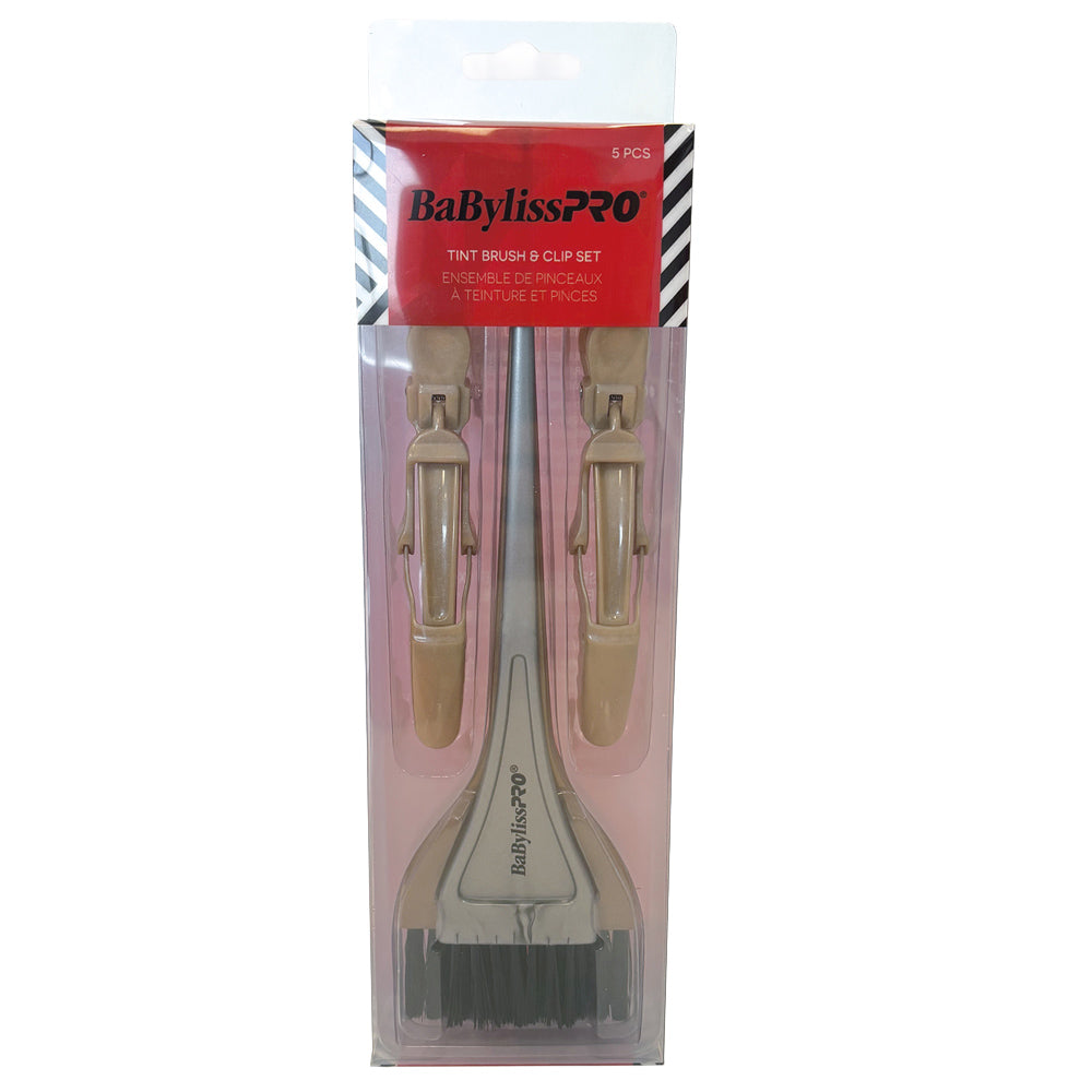 BaBylissPRO Metalix 5 pc Tinting Set Limited Edition - BESTINTBRMHC - 3 Tint Brushes and 2 Expandable Sectioning Clips