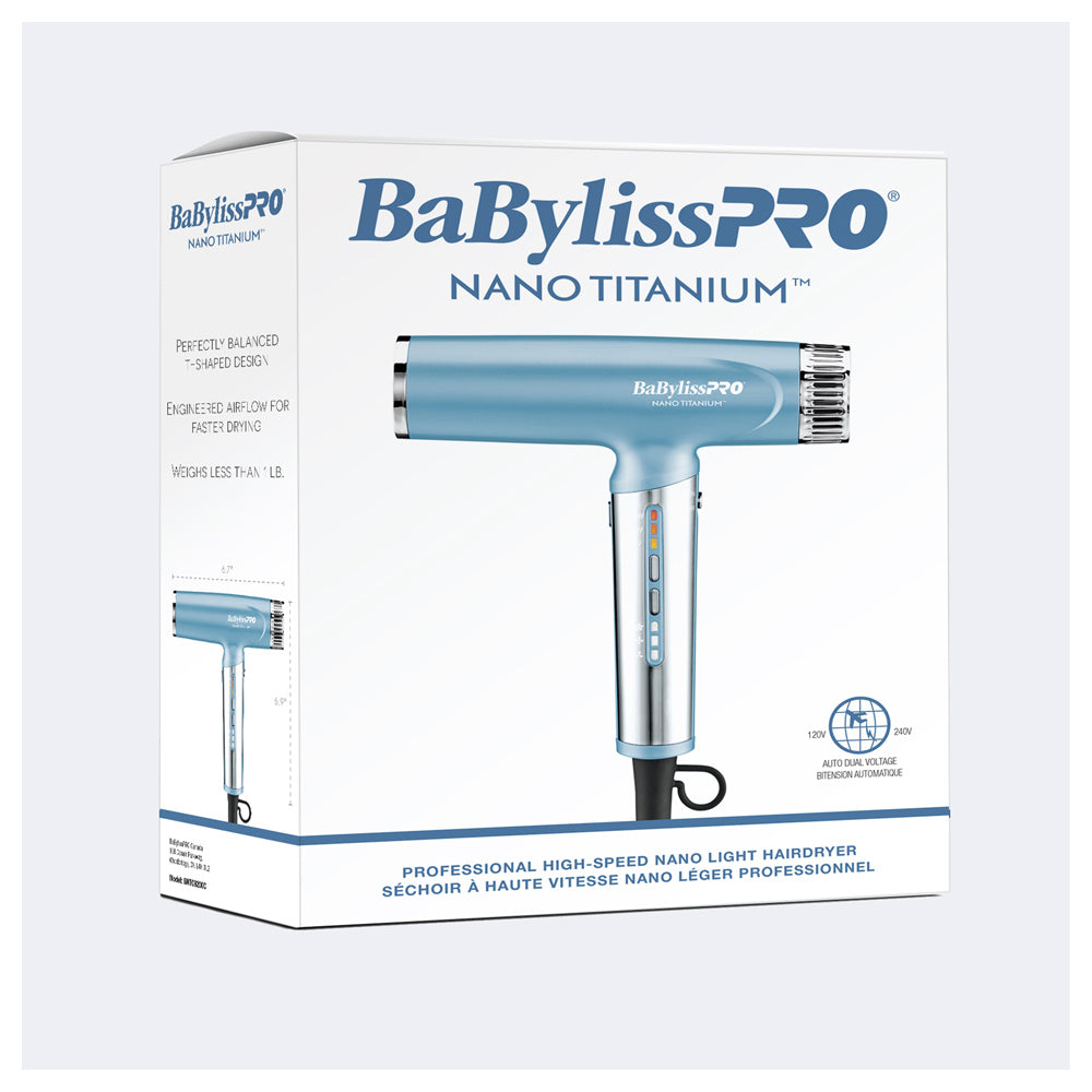 BaBylissPRO Nano Titanium High-Speed Nano Light Hairdryer (Blue) - BNTC9200C