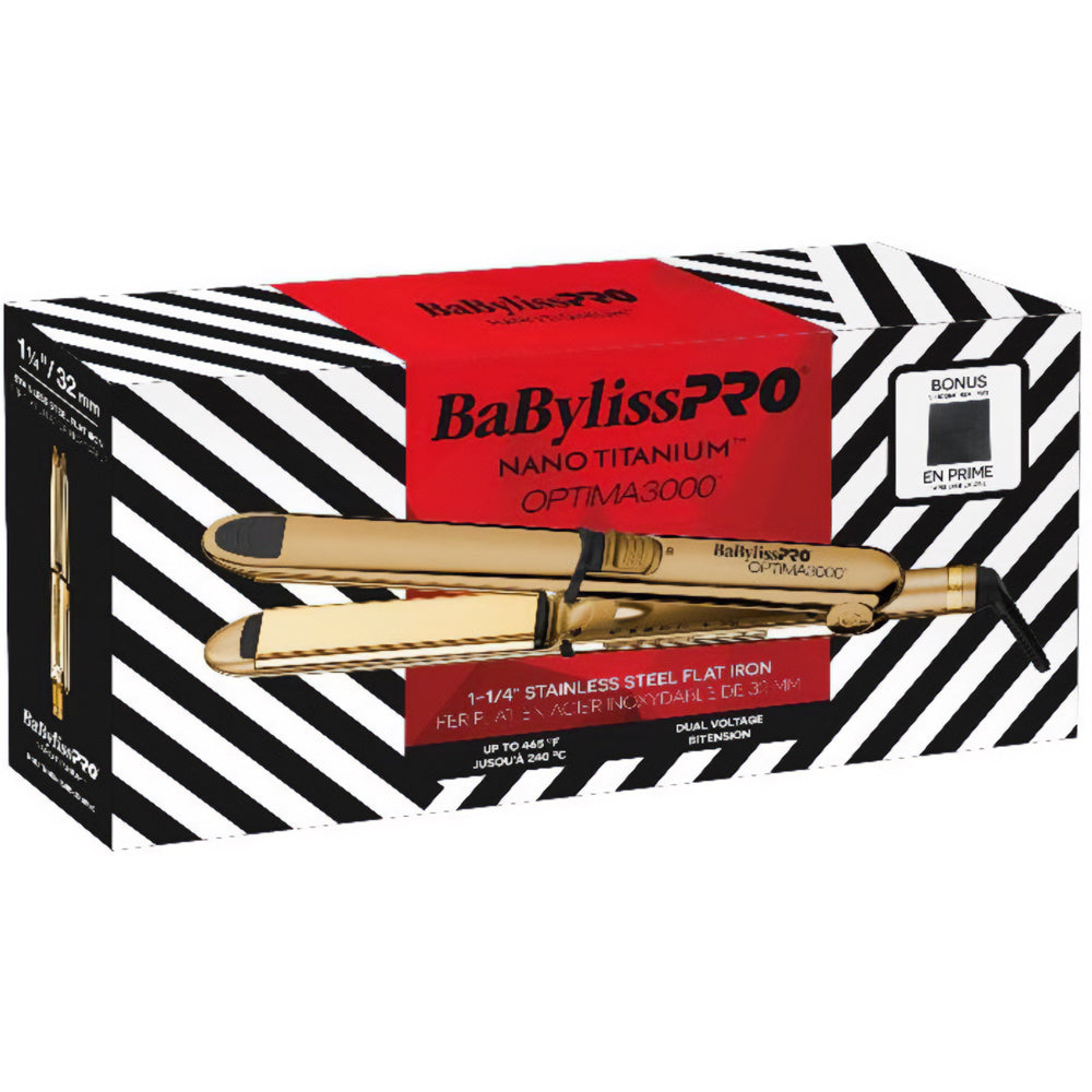 BaBylissPRO Nano Titanium 1 1/4" Stainless Steel Flat Iron with Surround Heat - Metalix - Limited Edition 2025 Holiday Collection - BABSS3000MHC