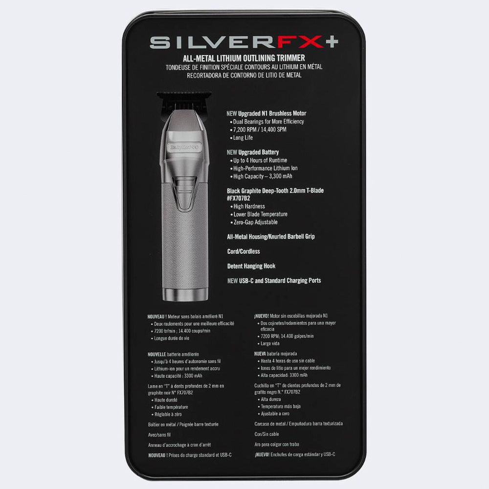 Upgraded BabylissPro SilverFX+ Duo USB-C Clipper & Trimmer - FX870NS - FX787NS