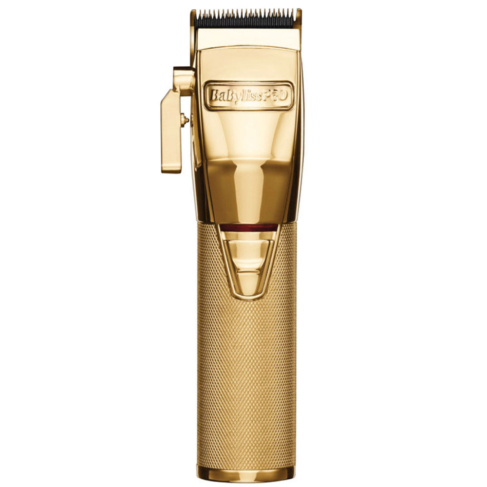 BaBylissPRO GoldFX Metal Lithium Hair Clippers - For Cutting All Hair Types - Cord/Cordless High-Torque Brushless Motor - FX870G Classic