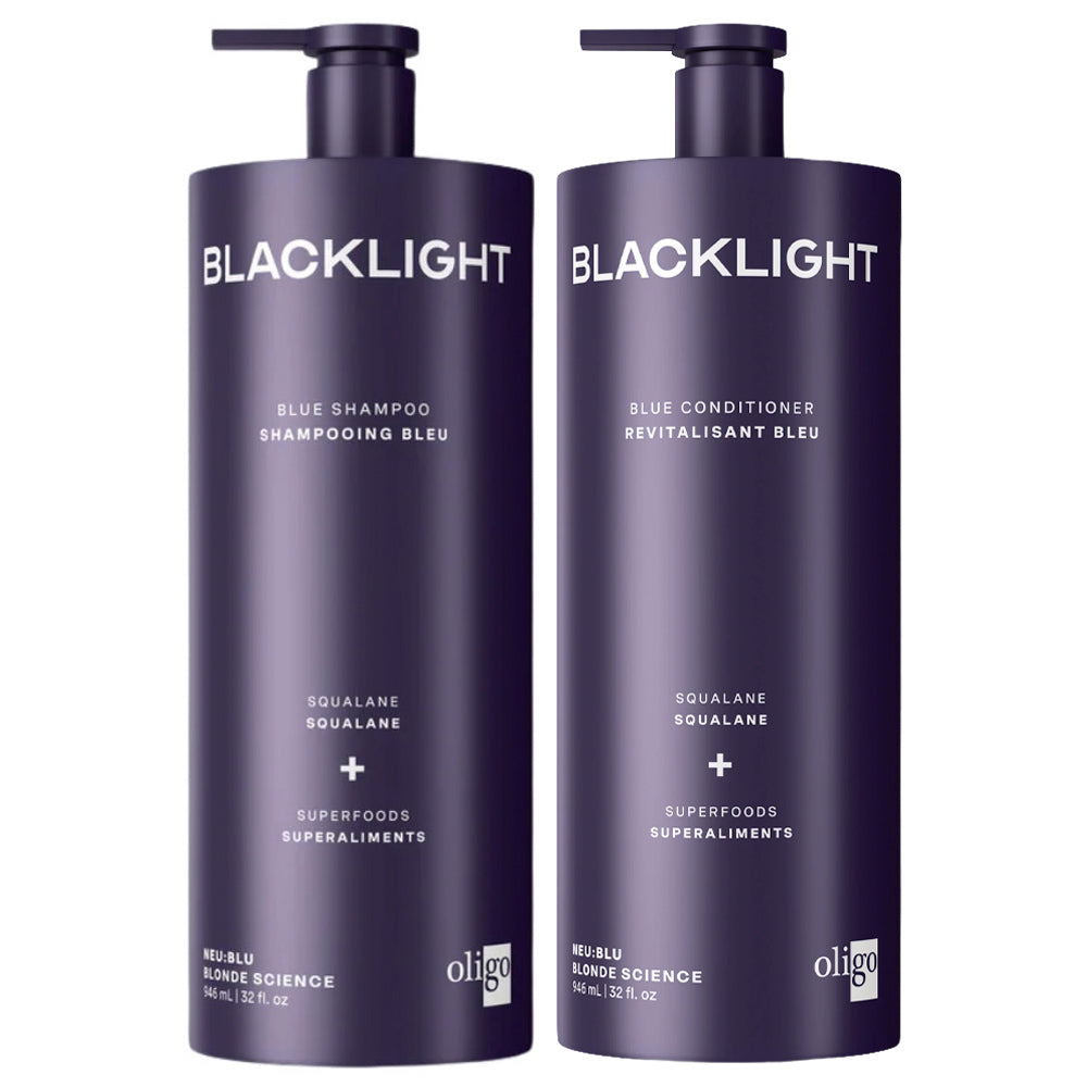 Blacklight Duo Blue Shampoo 946 mL - 32 oz. and Conditioner 946 mL - 32 oz. - Blonde Science Made in Canada