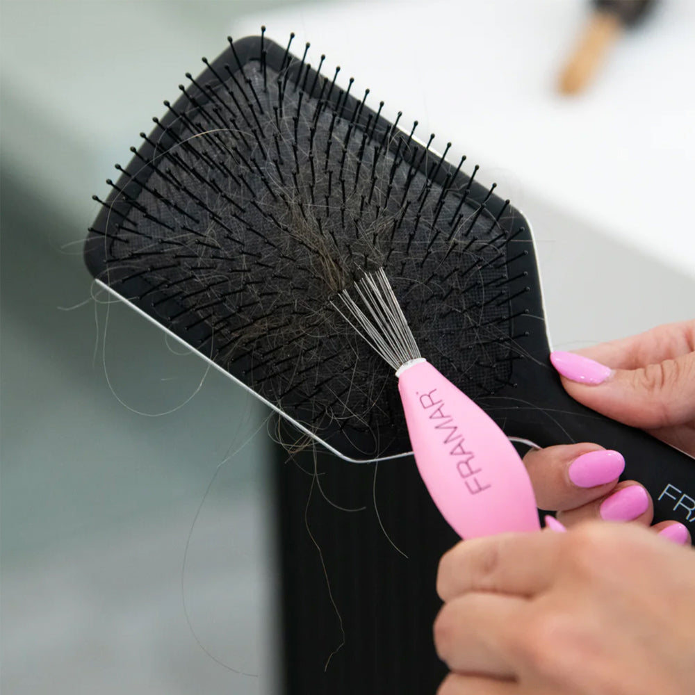 Framar Mini Detangle Brushes & Cleaner Travel Combo - 2 Brushes & 1 Cleaning Tool