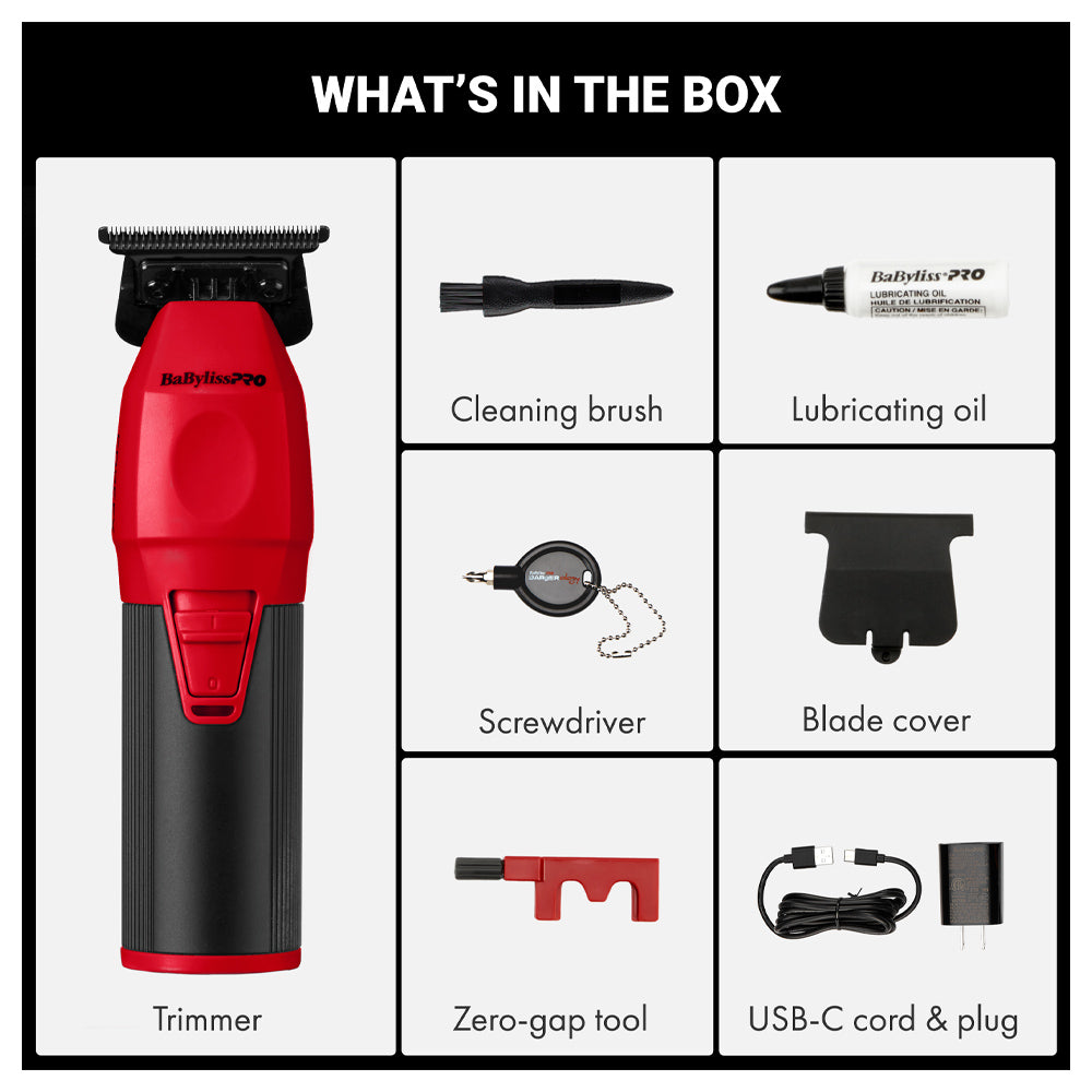 BaBylissPRO Red COREFX Duo Clipper & Trimmer FX86RD & FX76RF - USB-C Charging - Limited Edition Red
