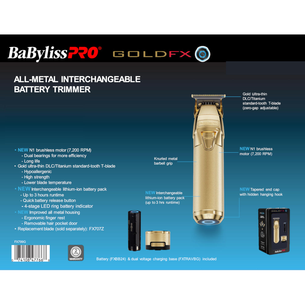 BaBylissPRO FXONE GOLDFX TRIMMER - FX799G