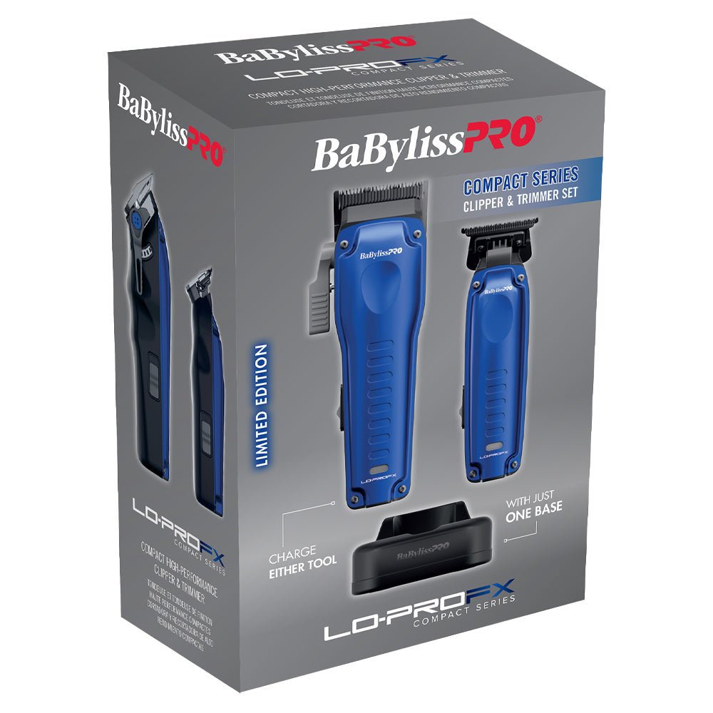 BaBylissPRO LO-PROFX Compact Series Clipper & Trimmer (Blue) - Prepack FX8272PK