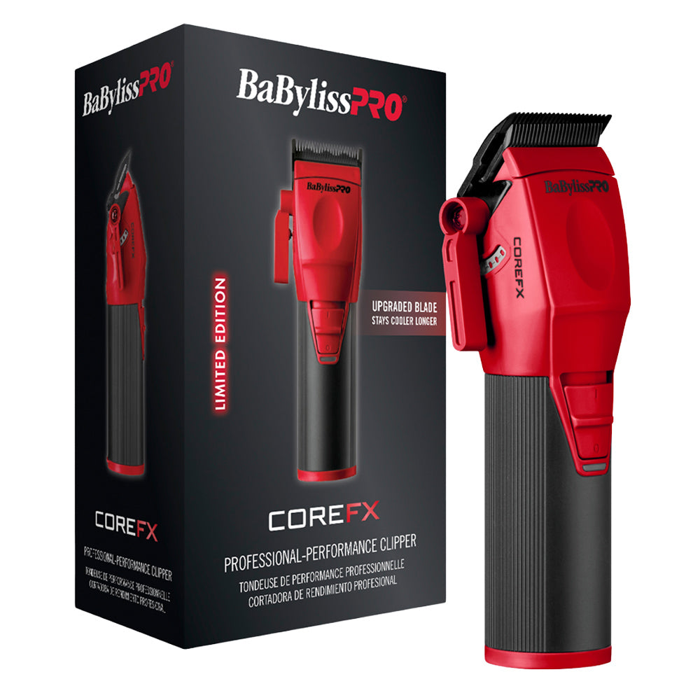 BaBylissPRO Red COREFX Clipper FX86RD -  USB-C Charging - Limited Edition Red